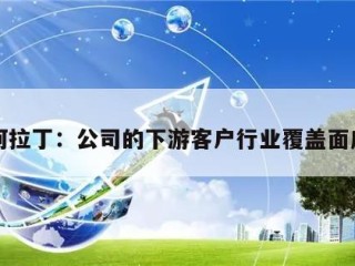 阿拉丁：公司的下游客户行业覆盖面广